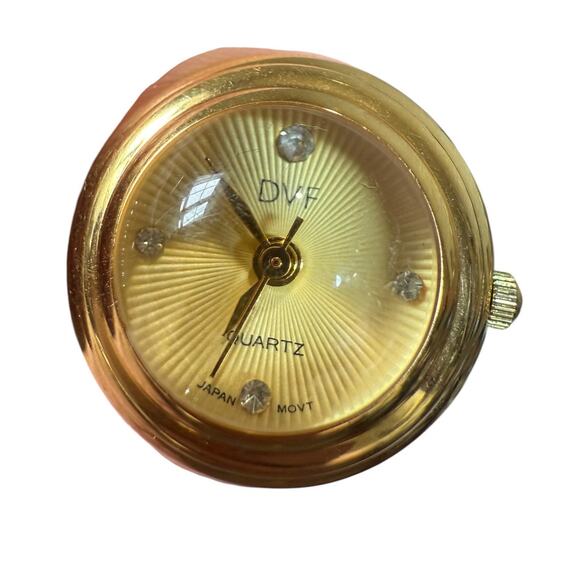 Diane Von Furstenberg DVF‎ Necklace Clock Watch Pendant Gold Starburst Jewelry - Picture 2 of 12